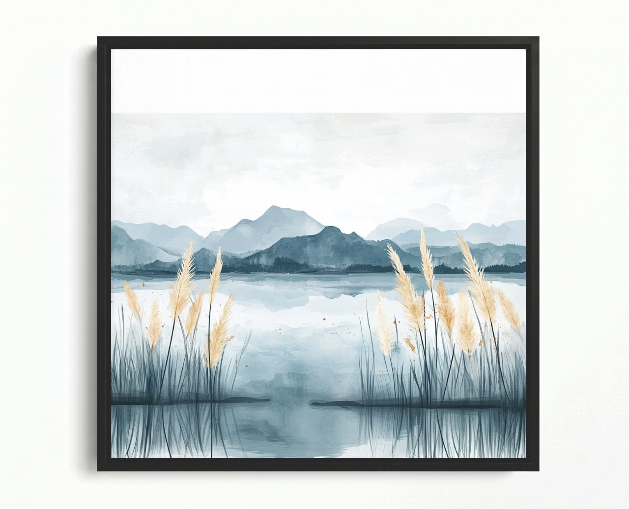Obraz Rama American Box Krajina Venkovní Krajina Hory Jezero Třtina 60x60