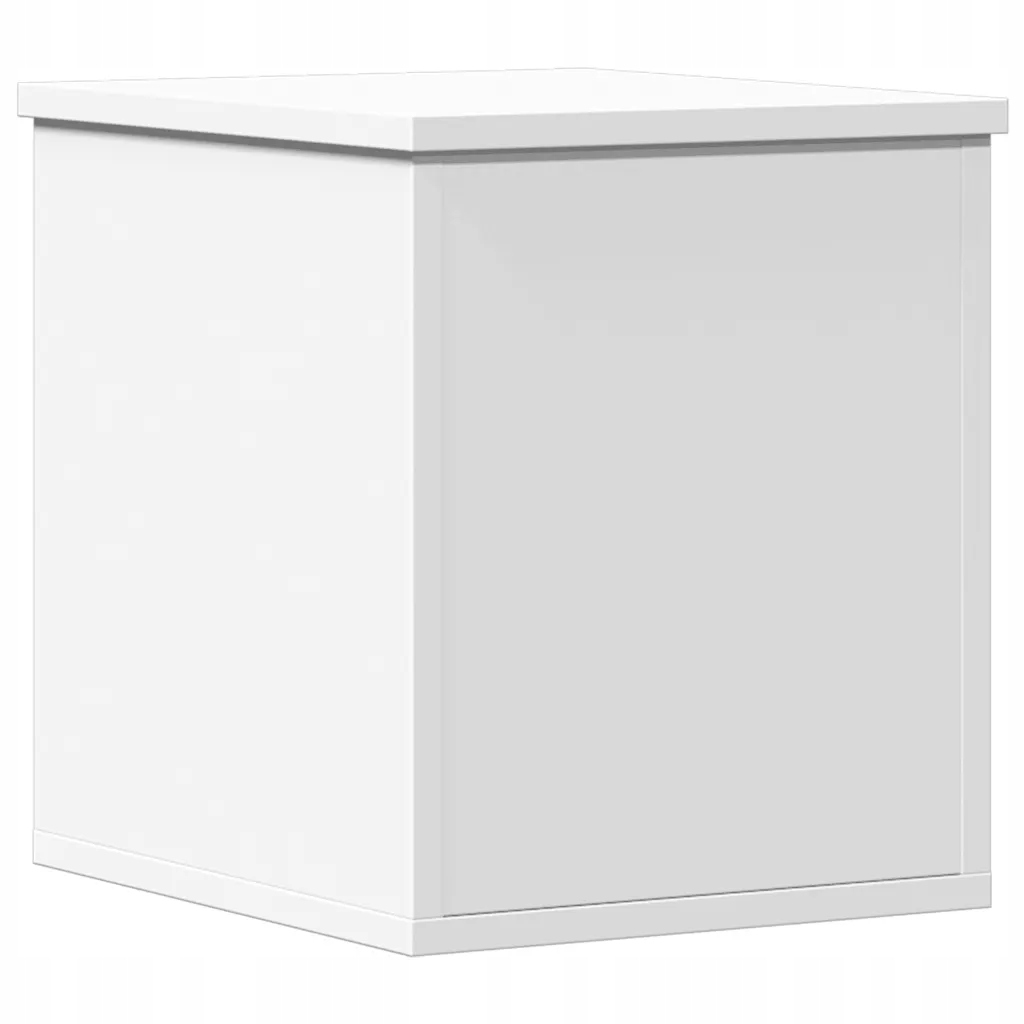 Multifunkční úložný box z dřevěného materiálu, bílý, 30x35x35 cm