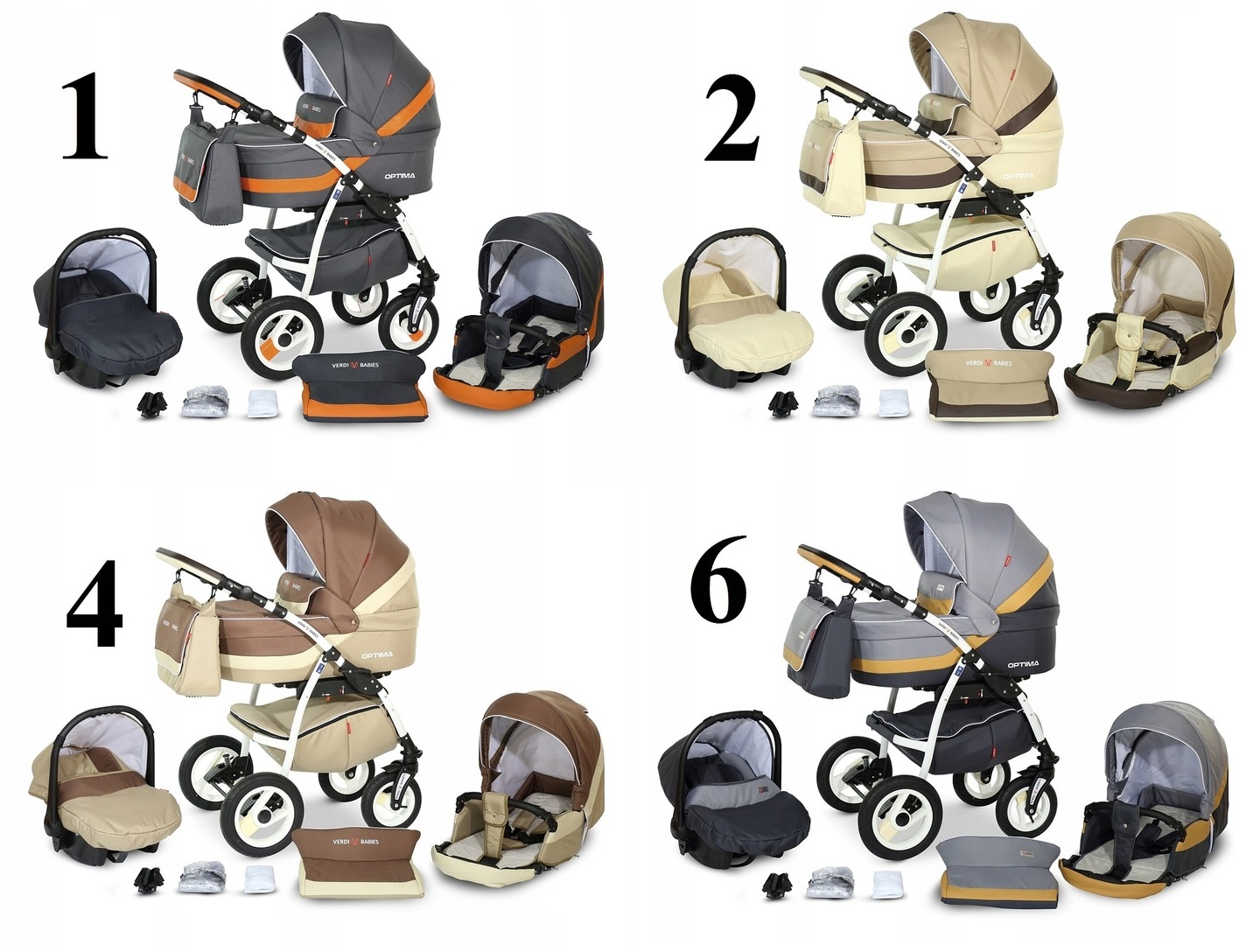 WÓZEK DZIECIĘCY VERDI OPTIMA WHITE 3W1 +AKCESORIA EAN (GTIN) 5908217910066