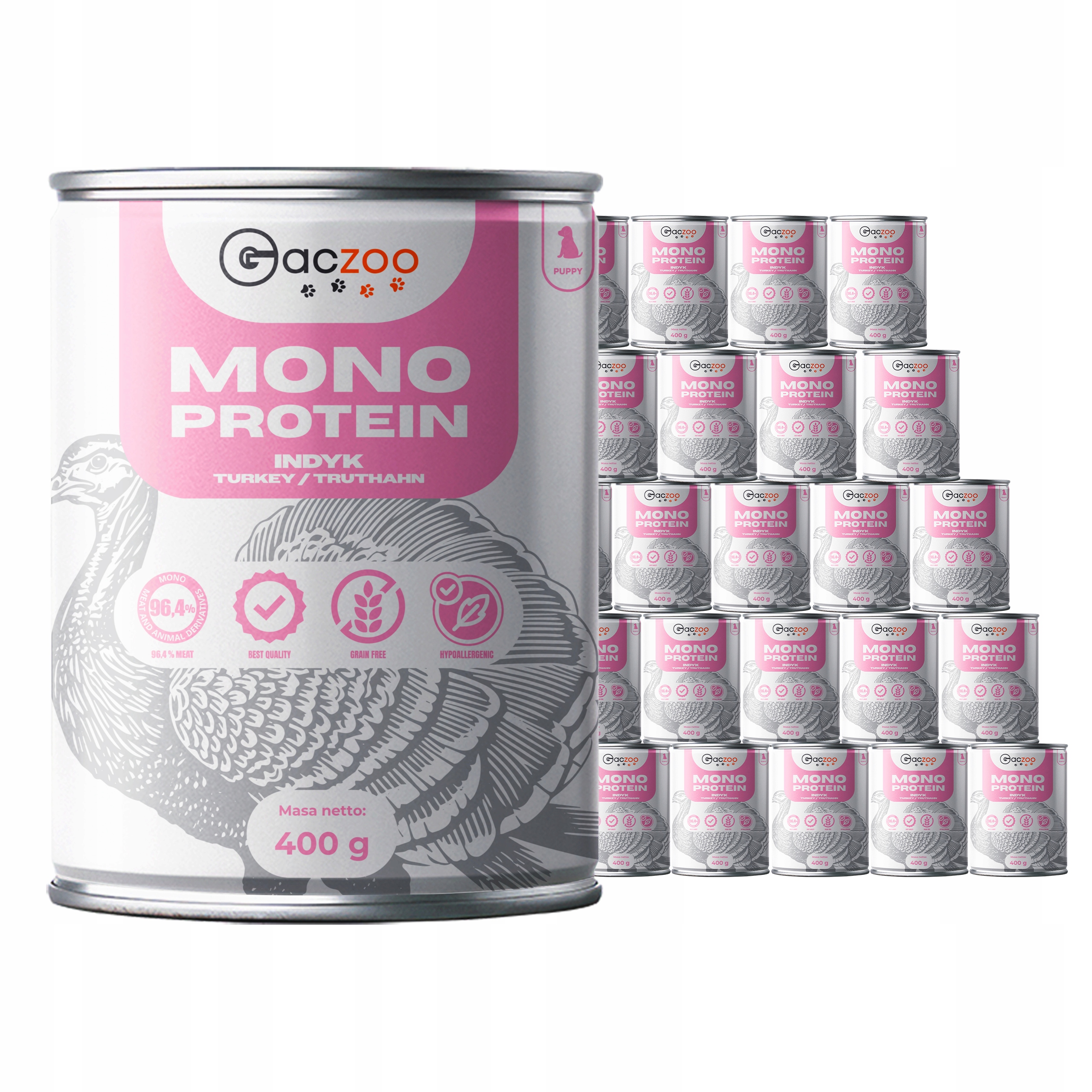 Levně Vlhké krmivo monoproteinové krmivo pro štěňata Mono Protein Puppy Krůta 24 x 400 g
