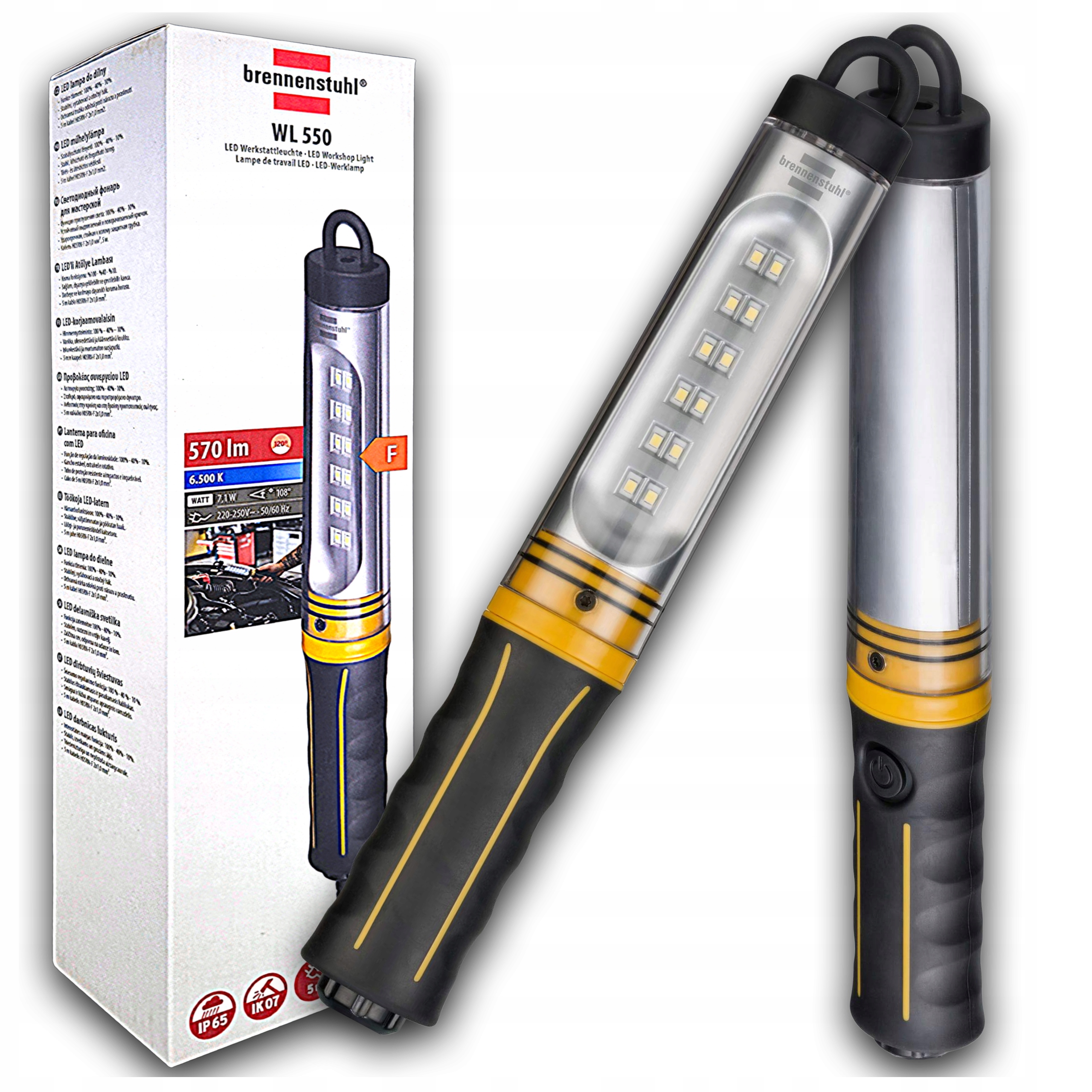 Led Dílenská Lampa Svítilna 34 cm 220 V Kabel 5 m IP65 12 Led Diod 400 lm