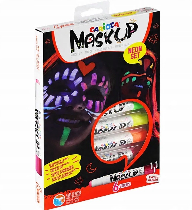 

Kredki do twarzy Carioca MaskUP 6 kol neon