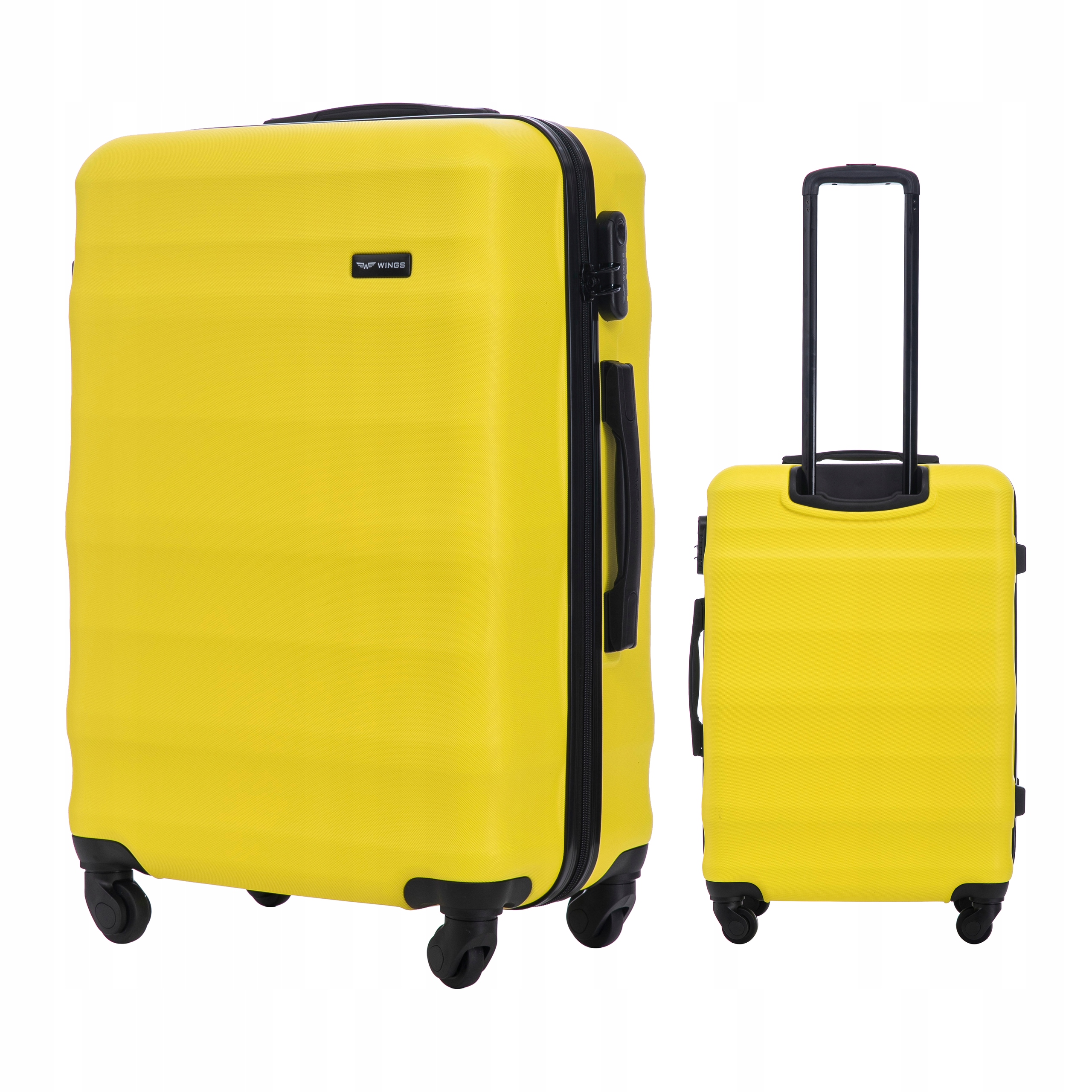 Střední kufr na 4 kolečkách do letadla, tvrdé Abs cestovní zavazadlo Wings