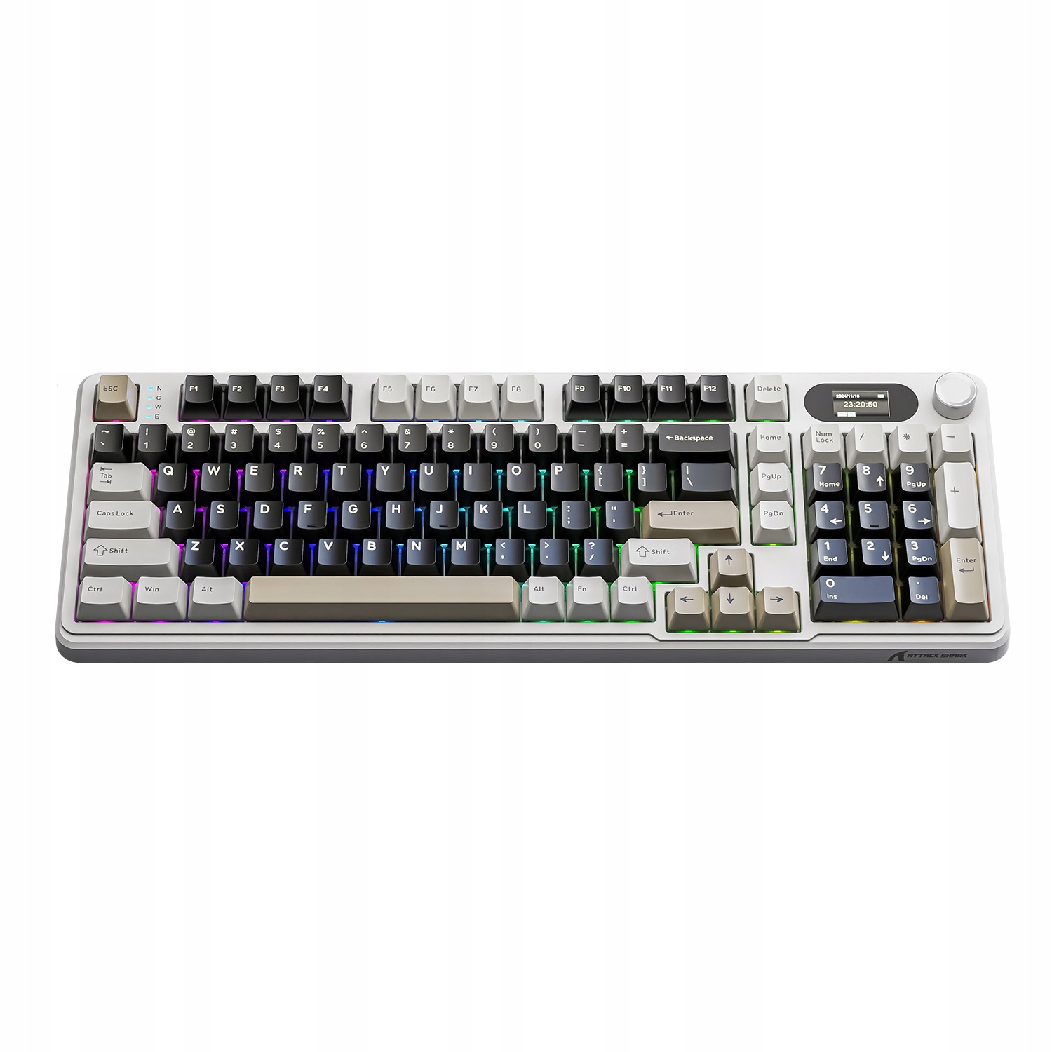 Mechanická klávesnice Attack Shark X98PRO Cheese bílá