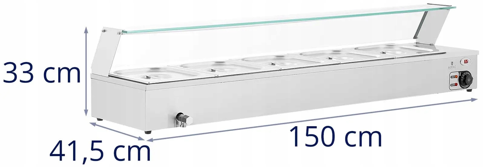 Bemar - 2,000W 5GN 1/2 kranik spustowy ROYAL CATERING RCBM_GN1/2_4