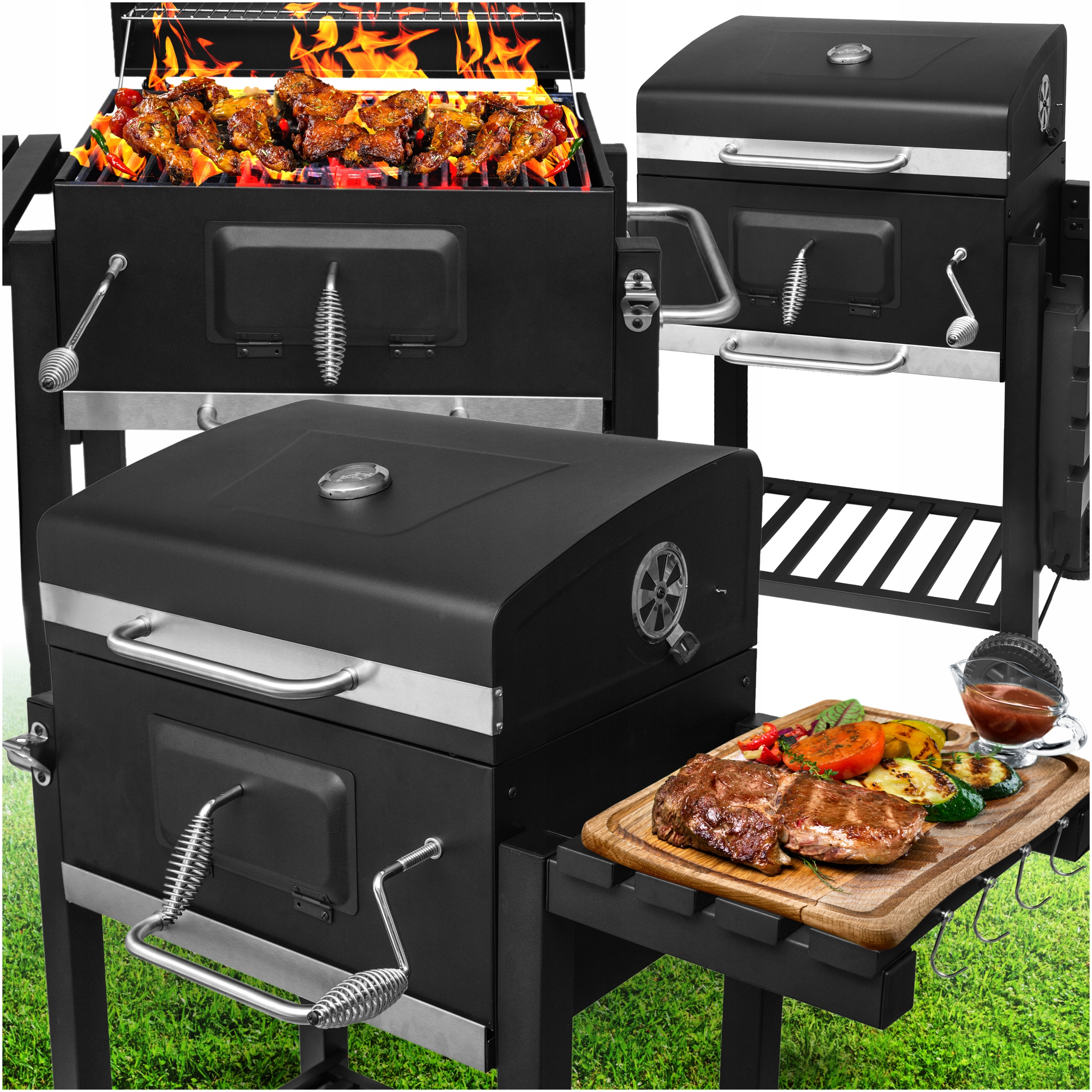 Grill Węglowy Duży Żeliwny Ruszt XXL Solidny