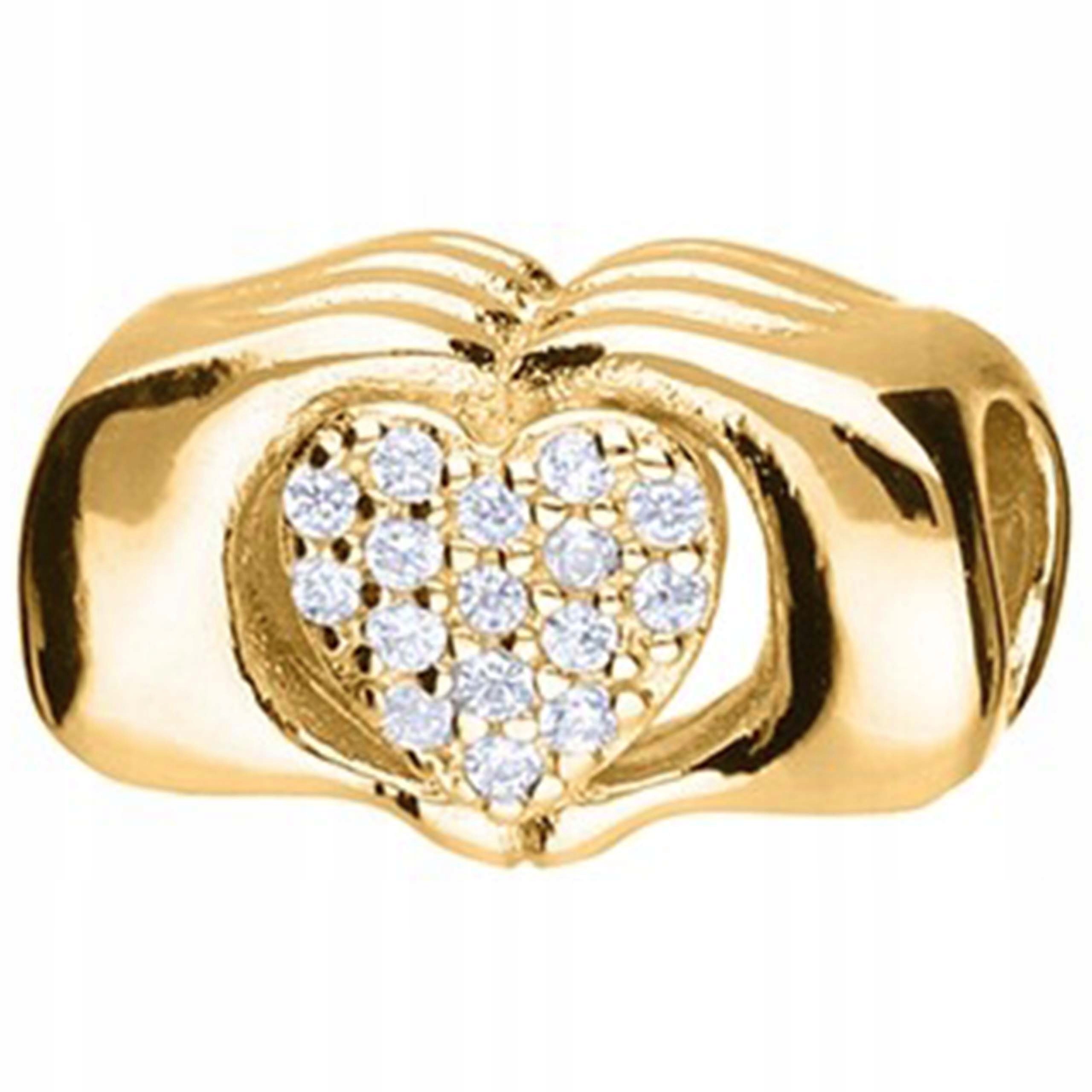 Charms Zlaté srdce Ruce Srdíčko se Zirkony na Valentýna Stříbro 925