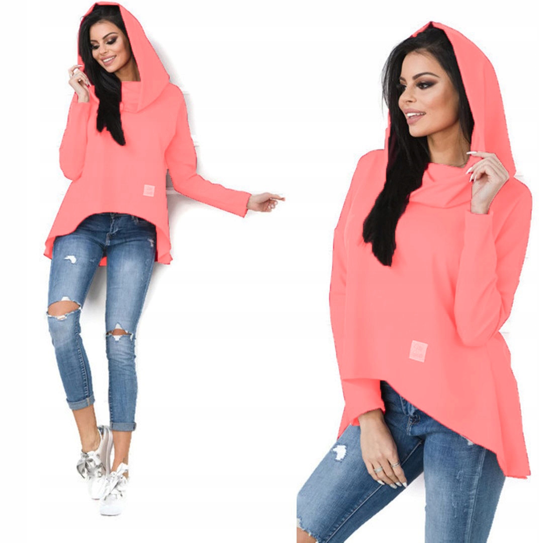 

Asymetryczna Tunika Bluza Sukienka Komin Kaptur S