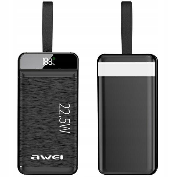 AWEI PowerBank P140K 30000mAh 22.5W 3xUSB/PD/Light