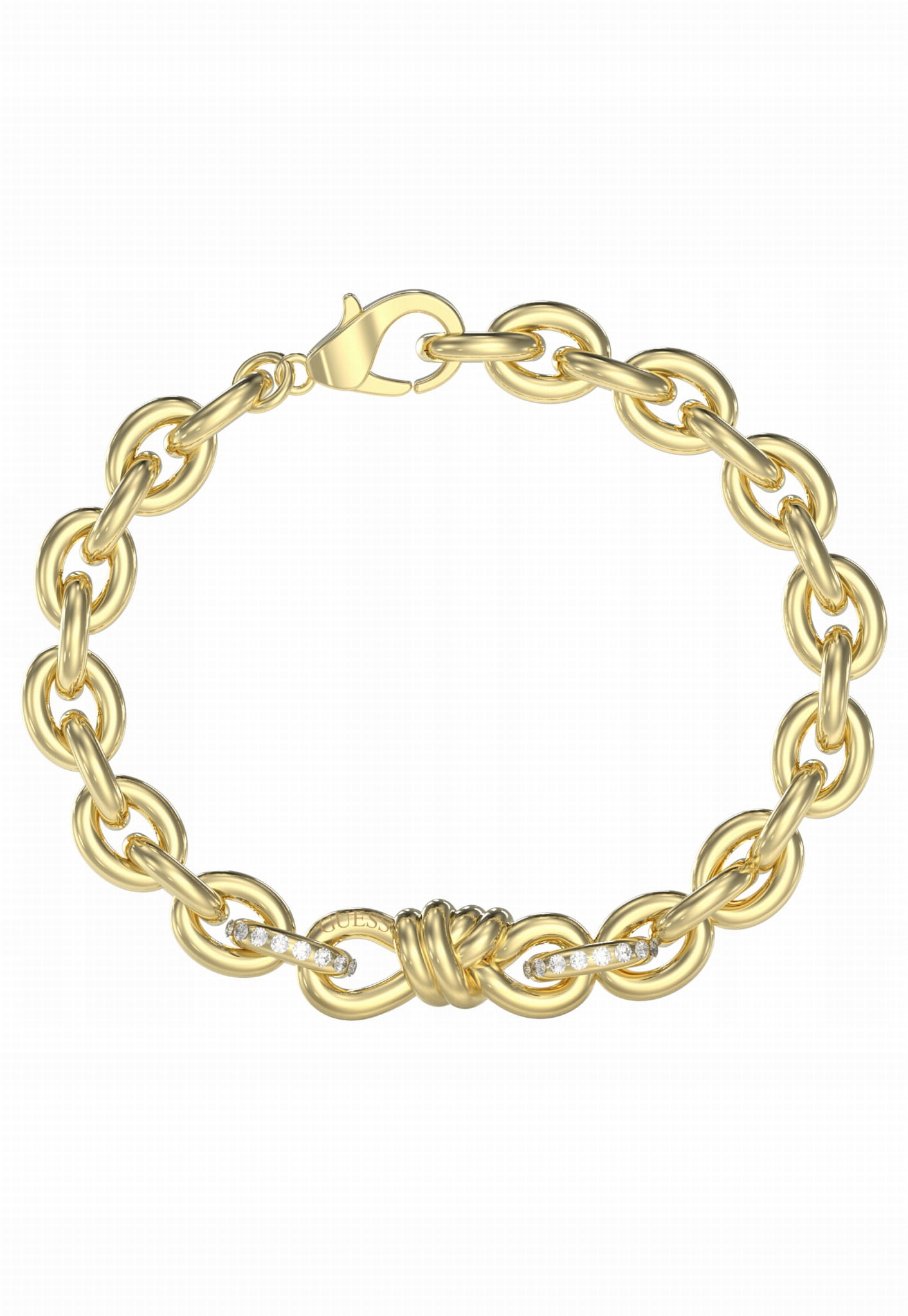 Dámský náramek Guess Modern Love Silná vazba Ocel pozlacená Zirkony- S