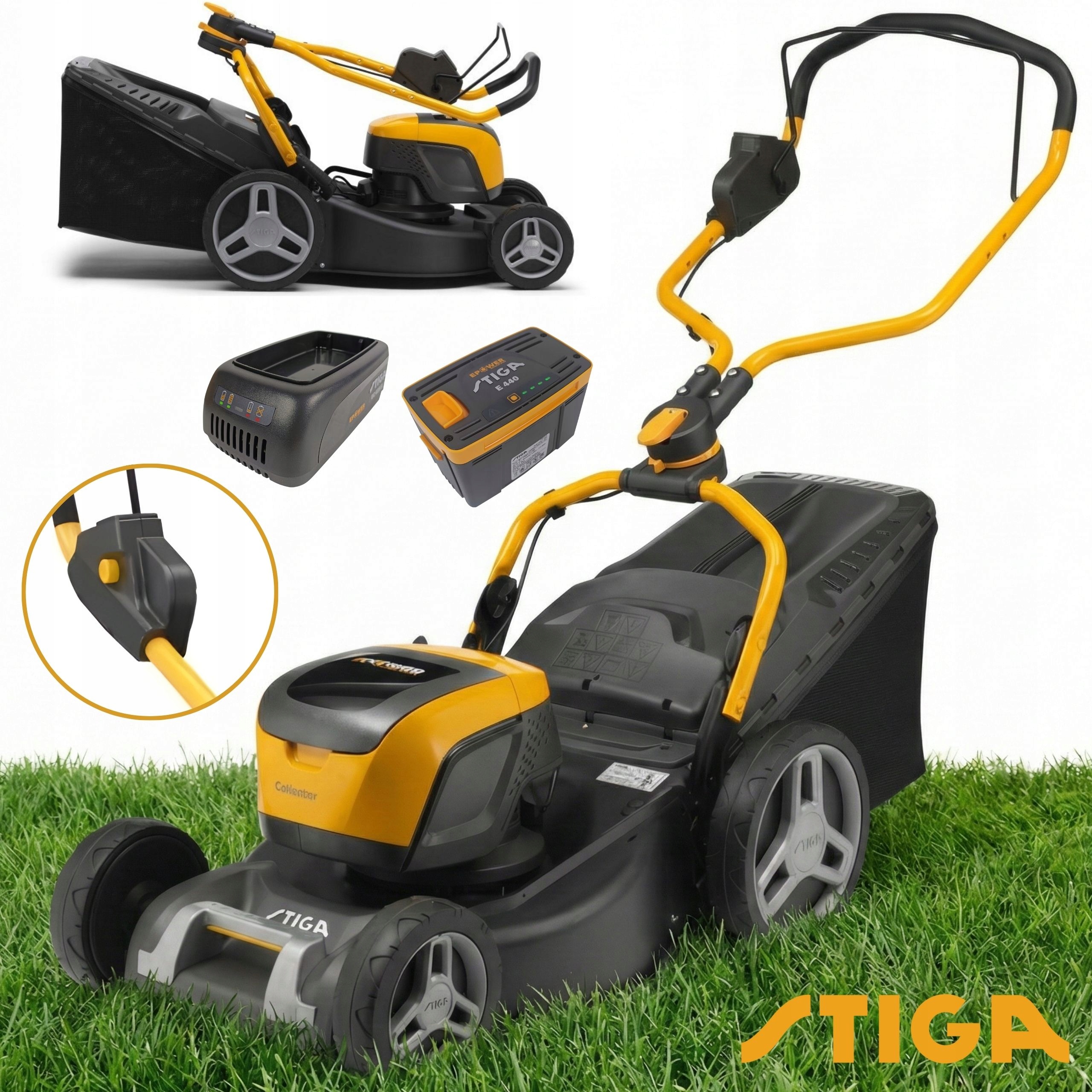 Akumulátorová sekačka Stiga Collector 548e 46 cm 48 V Nabíječka Aku 4 Ah