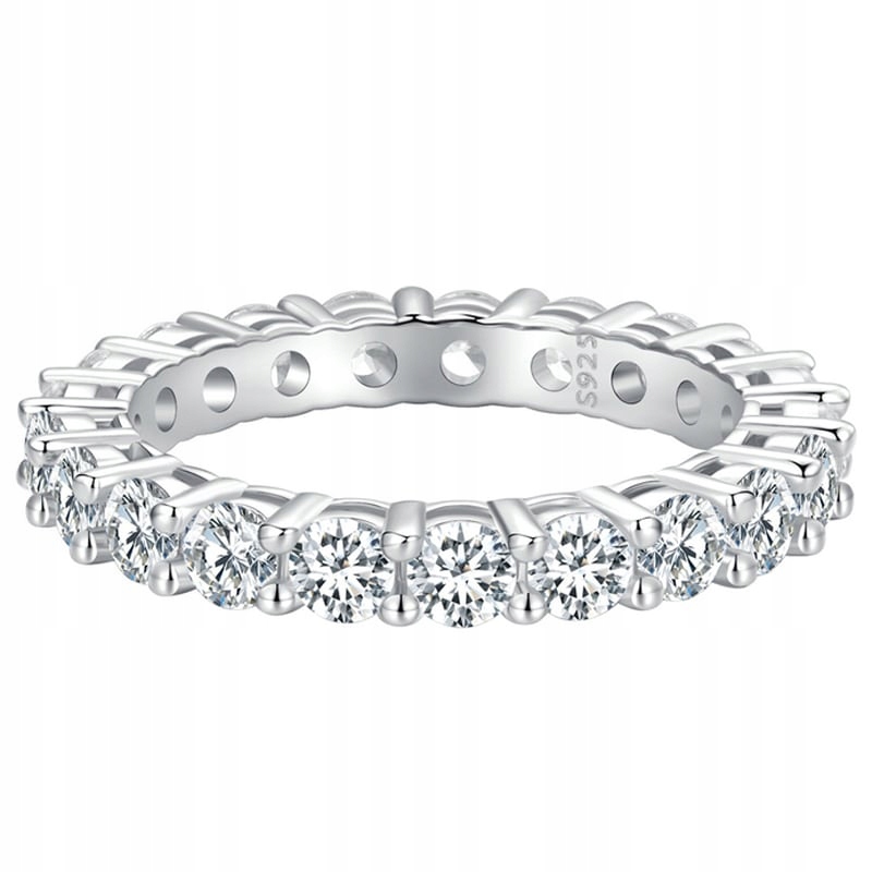 Stříbrný Prstýnek snubní Prstýnek Stříbro 925, moissanit, Vel. 20, Trusky