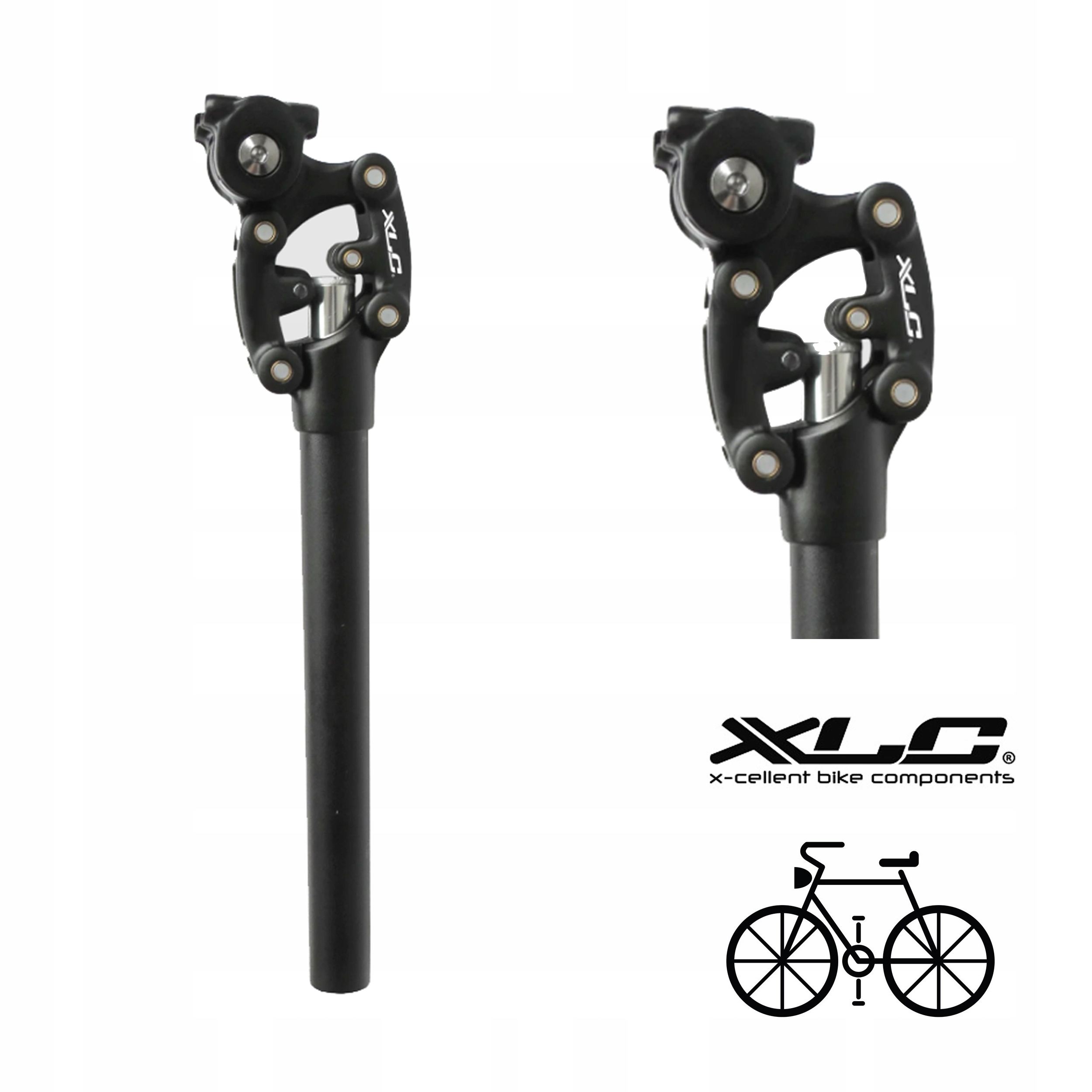 Sztyca podsiodłowa XLC SP-S11 Amortyzowana 350mm czarna 30,9 mm
