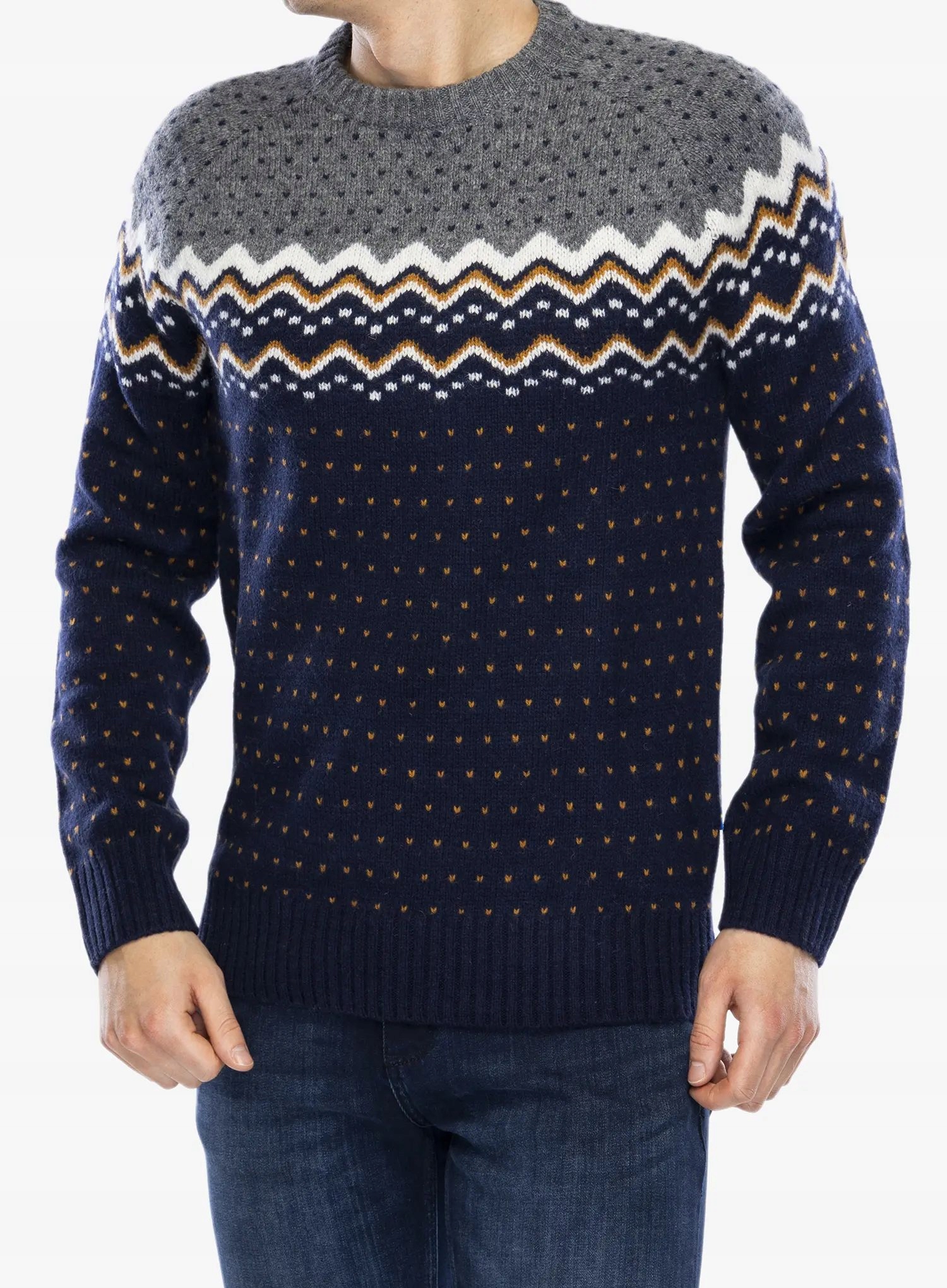 Svetr Fjallraven Ovik Knit Sweater tmavě modrý L