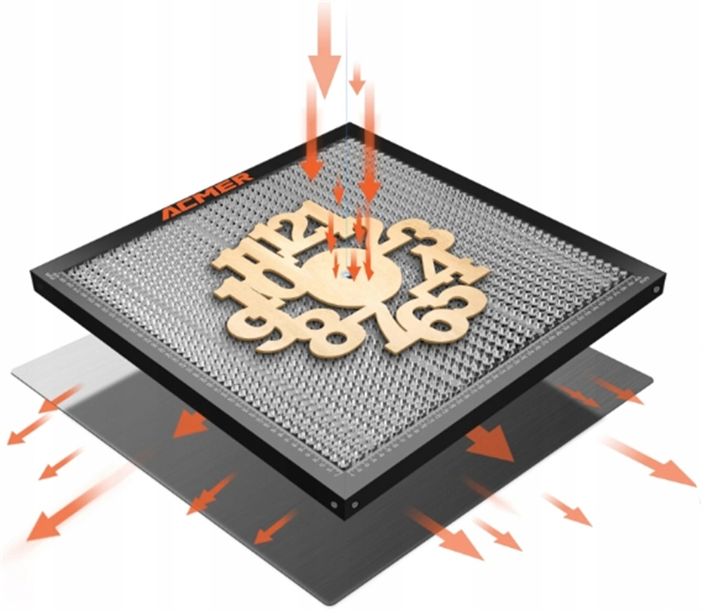 Grawer Laserowego płyta ochronna stół ACMER 500x500mm +zacisk do Sculpfun Model E10