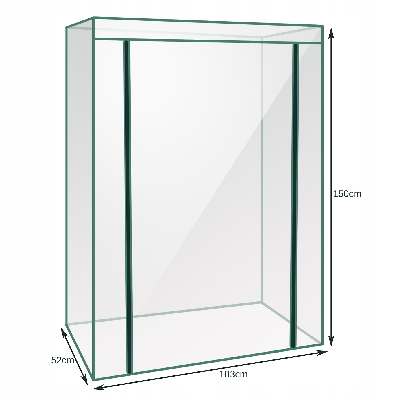 Mini Szklarnia Ogrodowa Balkonowa Tunel Foliowy na Balkon Duża 150x103x52cm Producent Iso Trade