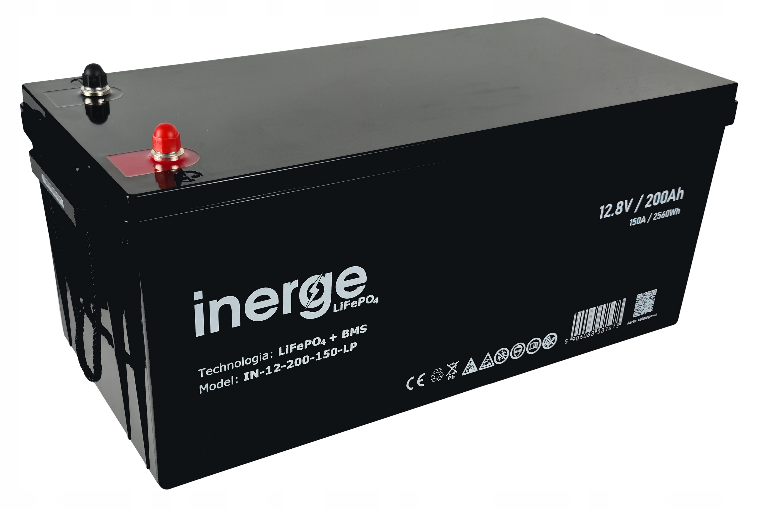 Akumulator LiFePO4 12V 200Ah (150A) Bms Kamper Solar Łódka Zasilacz Ups