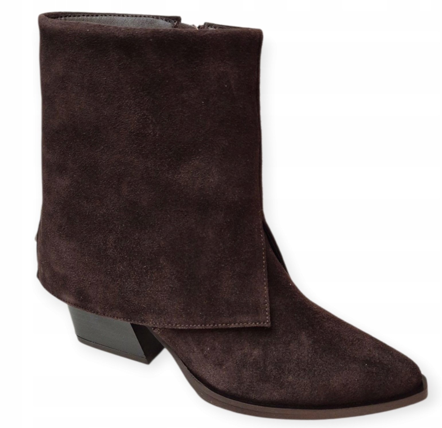 Kotníkové Boty Gamis 7635 Čokoládové Kovbojské Boty , kůže a semiš vel. 37