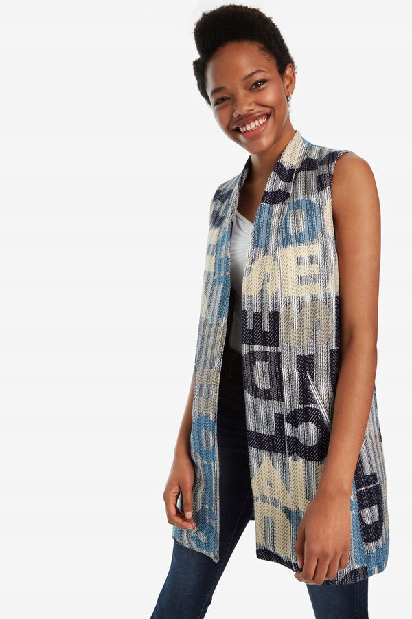 Desigual Kardigan Bez Rukávů S Potiskem (M)