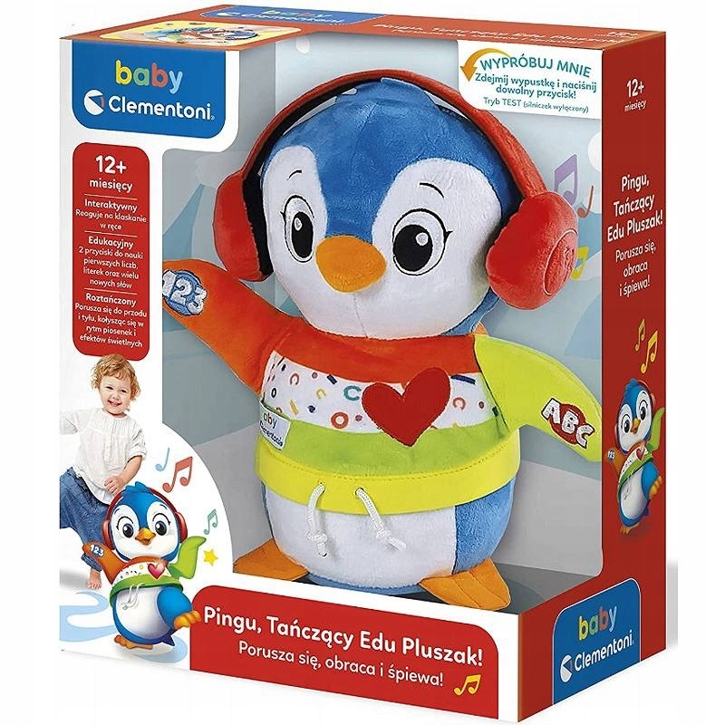 Pingu tańczący Edu pluszak Pingwinek edukacyjny Clementoni Rodzaj pluszaki interaktywne