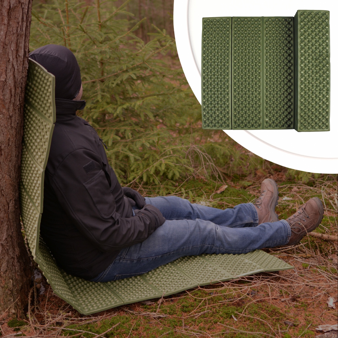 KARIMATA SKŁADANA MATA TURYSTYCZNA 185CM DO SPANIA PLAŻOWA WOJSKOWA BIWAK Marka bez marki