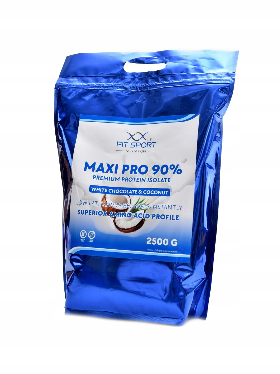 Maxi Pro 90% premium protein isolate 2500 g kokos bílá čokoláda