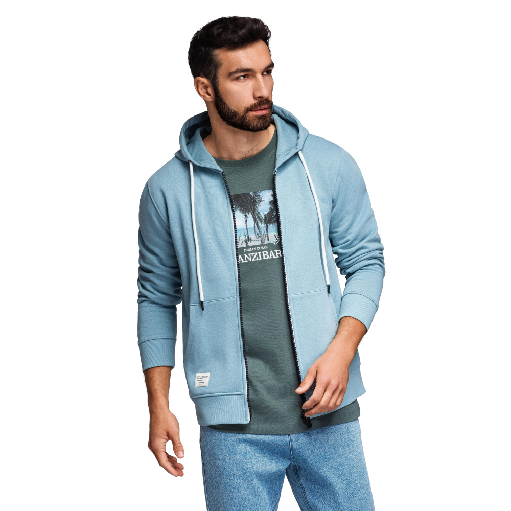 Pánská tepláková rozepínací mikina s kapucí s kapucí velikost V7 OM-SSBZ-0178 XXL