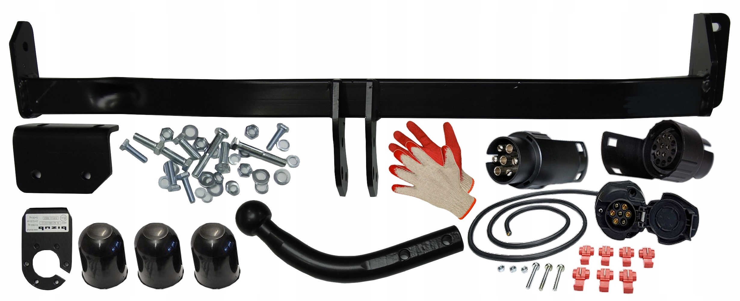 KOMPLETNY HAK HOLOWNICZY+WIZĄZKA +ADAPTER 7/13P TOYOTA YARIS 1 I P1 99-2005 Producent Bizub Hak-Pol