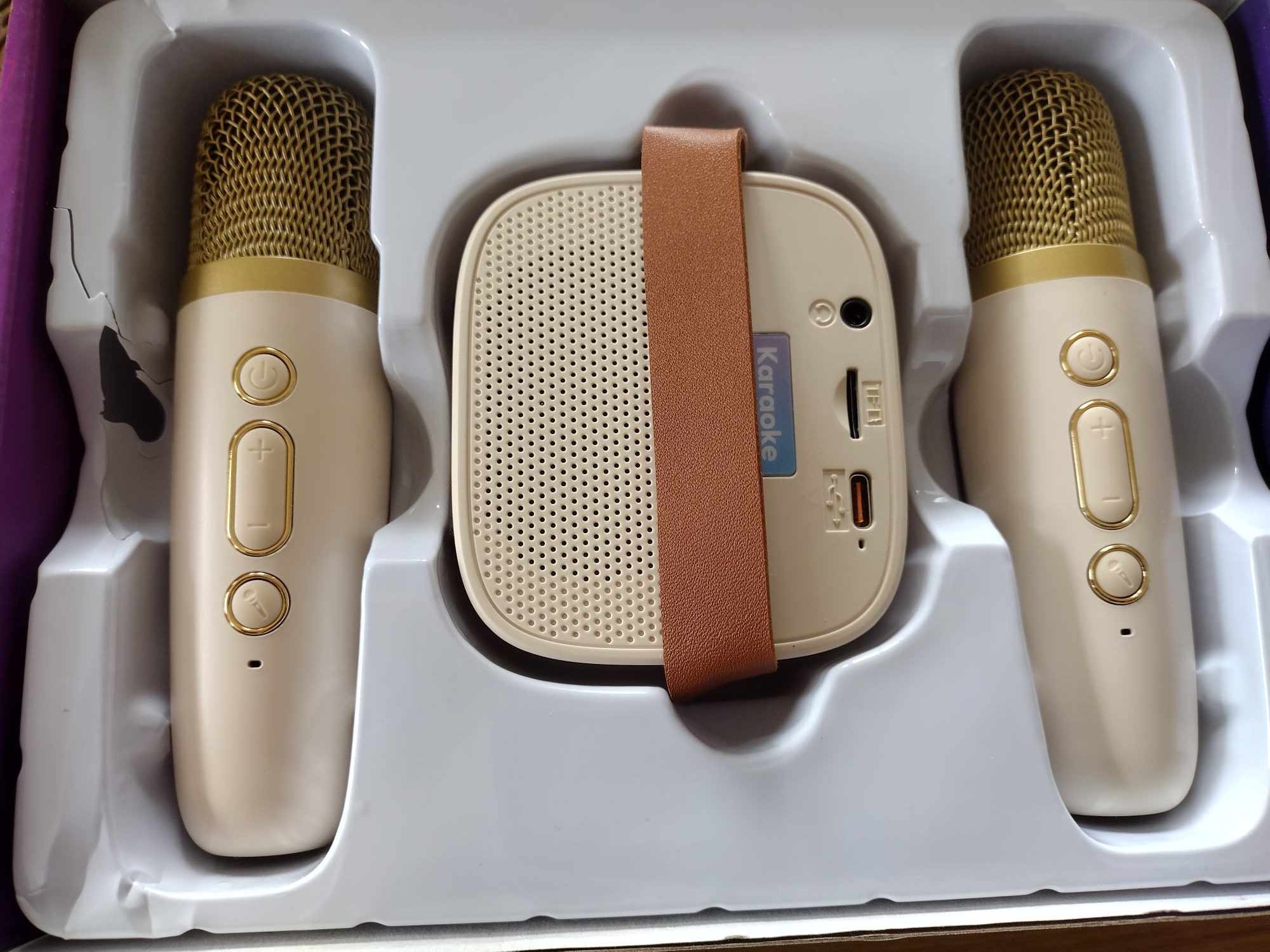 GŁOŚNIK KARAOKE WOWSTAR K1 BLUETOOTH 2 MIKROFONY LED PRZENOŚNY Model K1