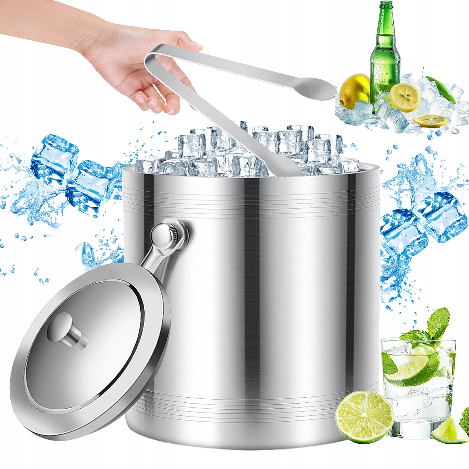 2 L Kbelík Ledu Ideální Pro Víno A Šampaňské, Koktejly A Whisky Pro Přenášení