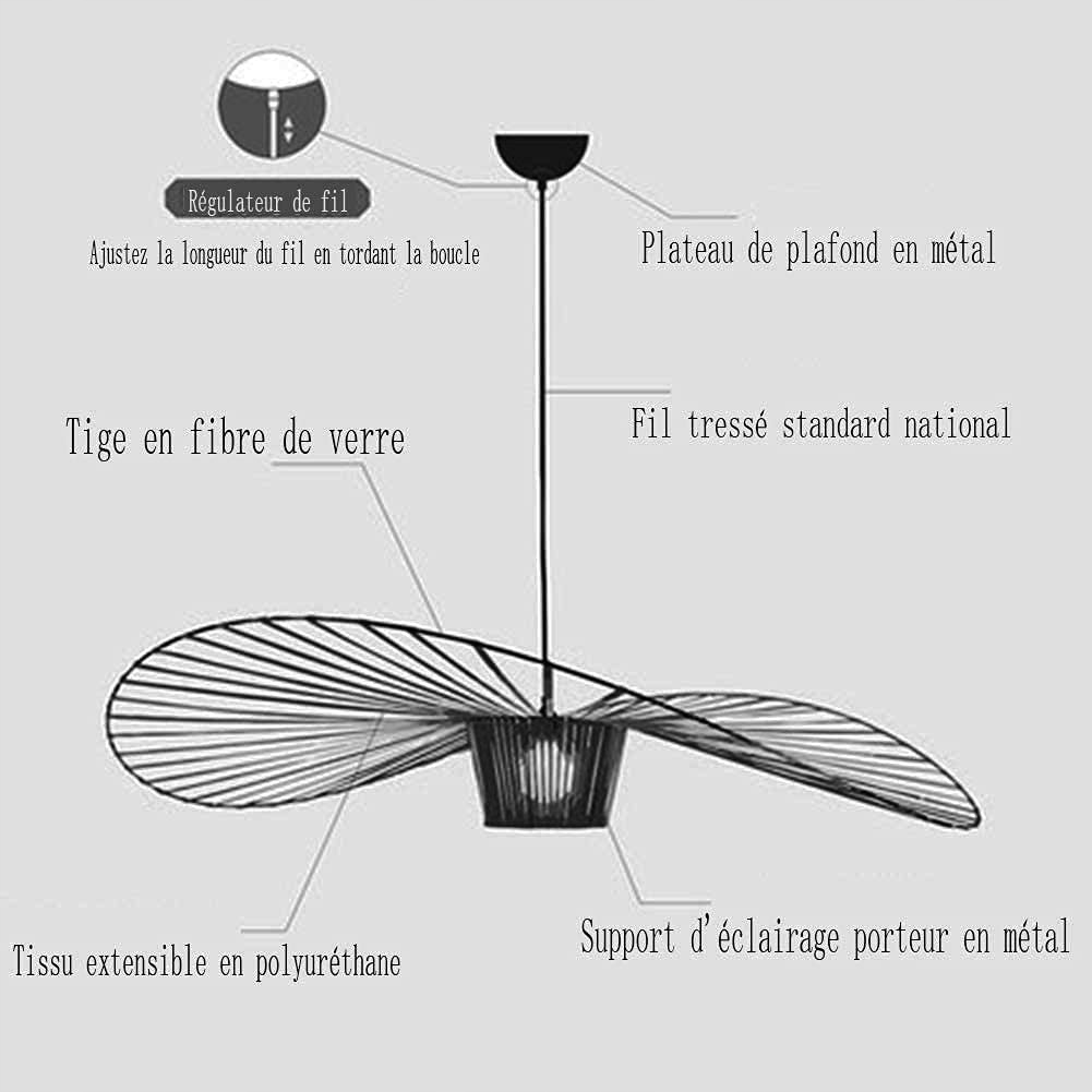 YONIISEA Lampa Wisząca Vertigo 100cm Czarna Nowoczesna do Salonu Sypialni — miniatura 4
