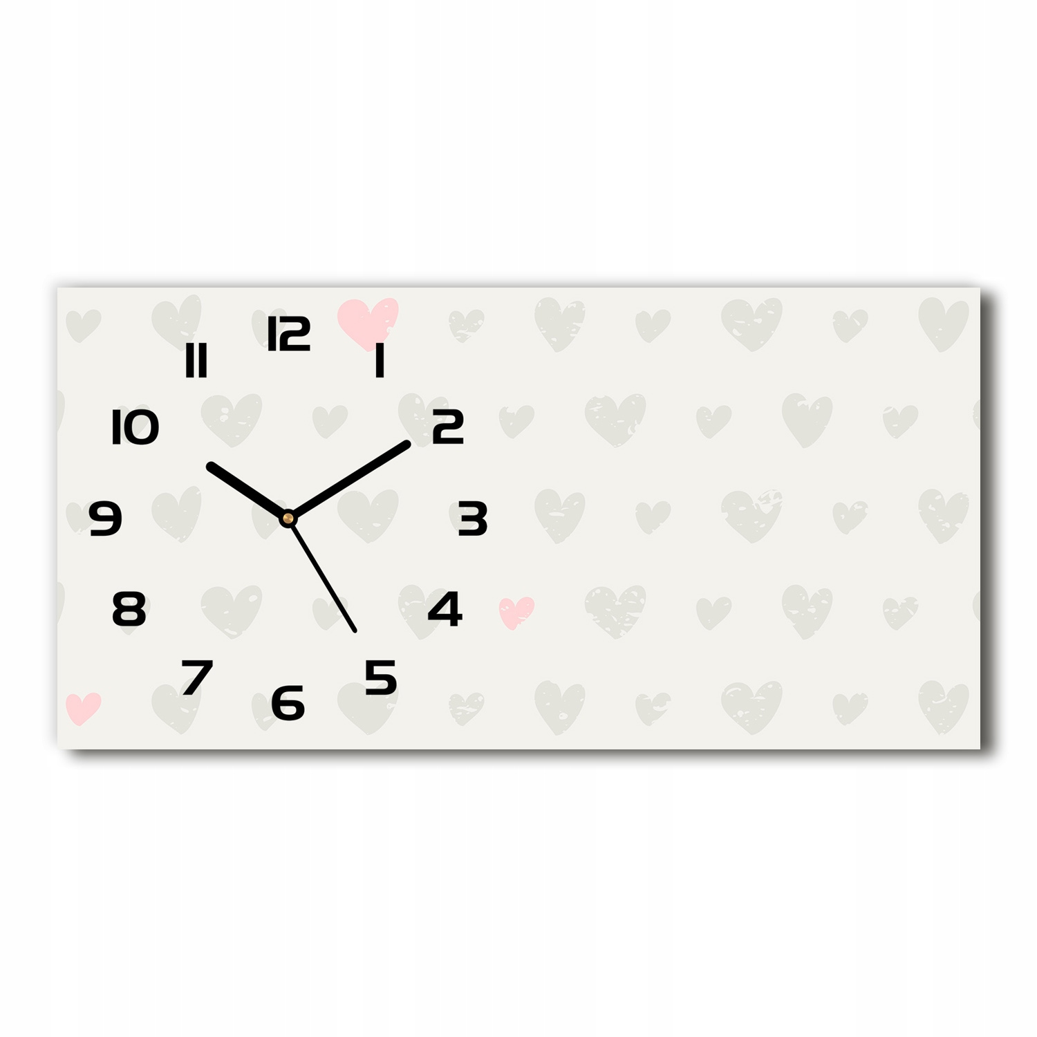 

Zegar ścienny szklany cichy Serduszka tło 60x30 cm