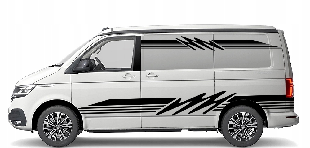 2xNAKLEJKA Grafika na kamper przyczepę MOTYW SKOŚNE PASKI PASY LINIE 44x270 Producent MGDesign