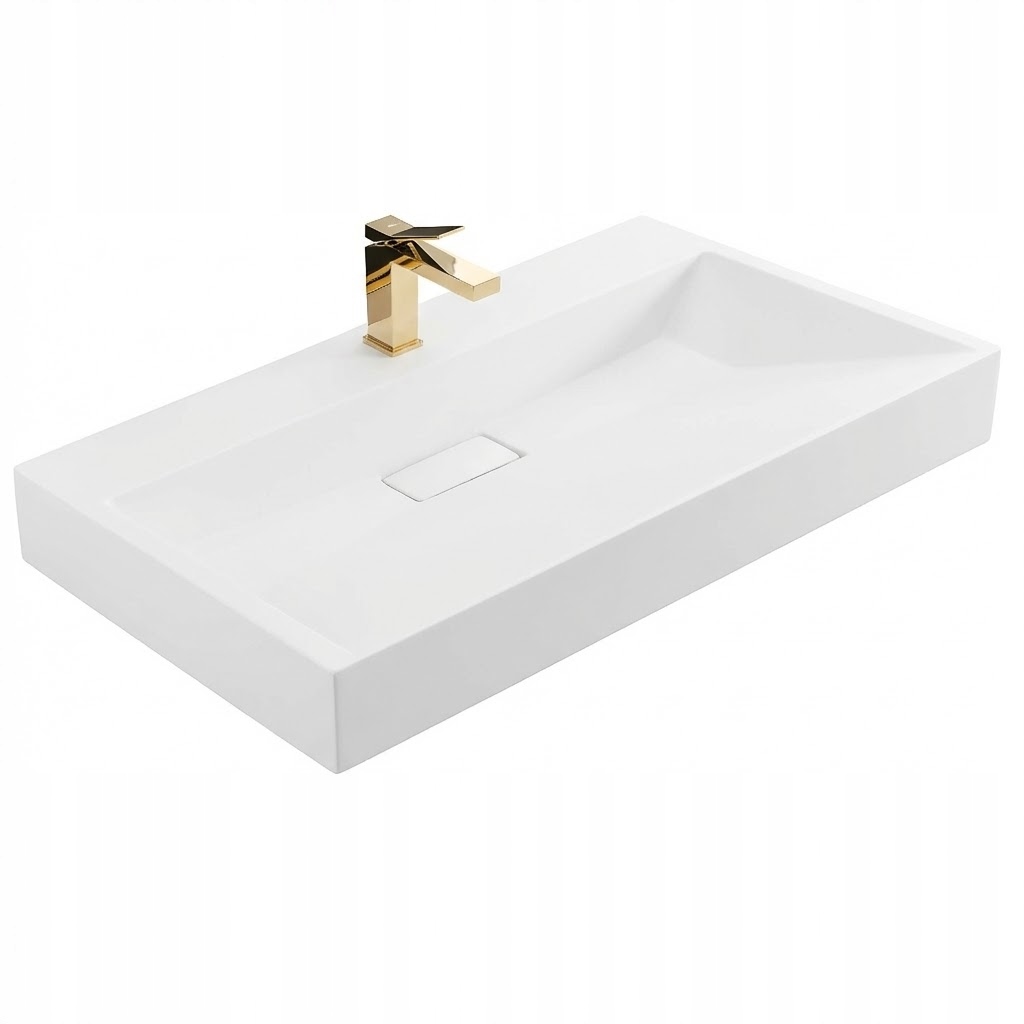 Umývadlová Jednotka Rea Goya 100 cm Biela Na Dosku Veľká Obdĺžniková