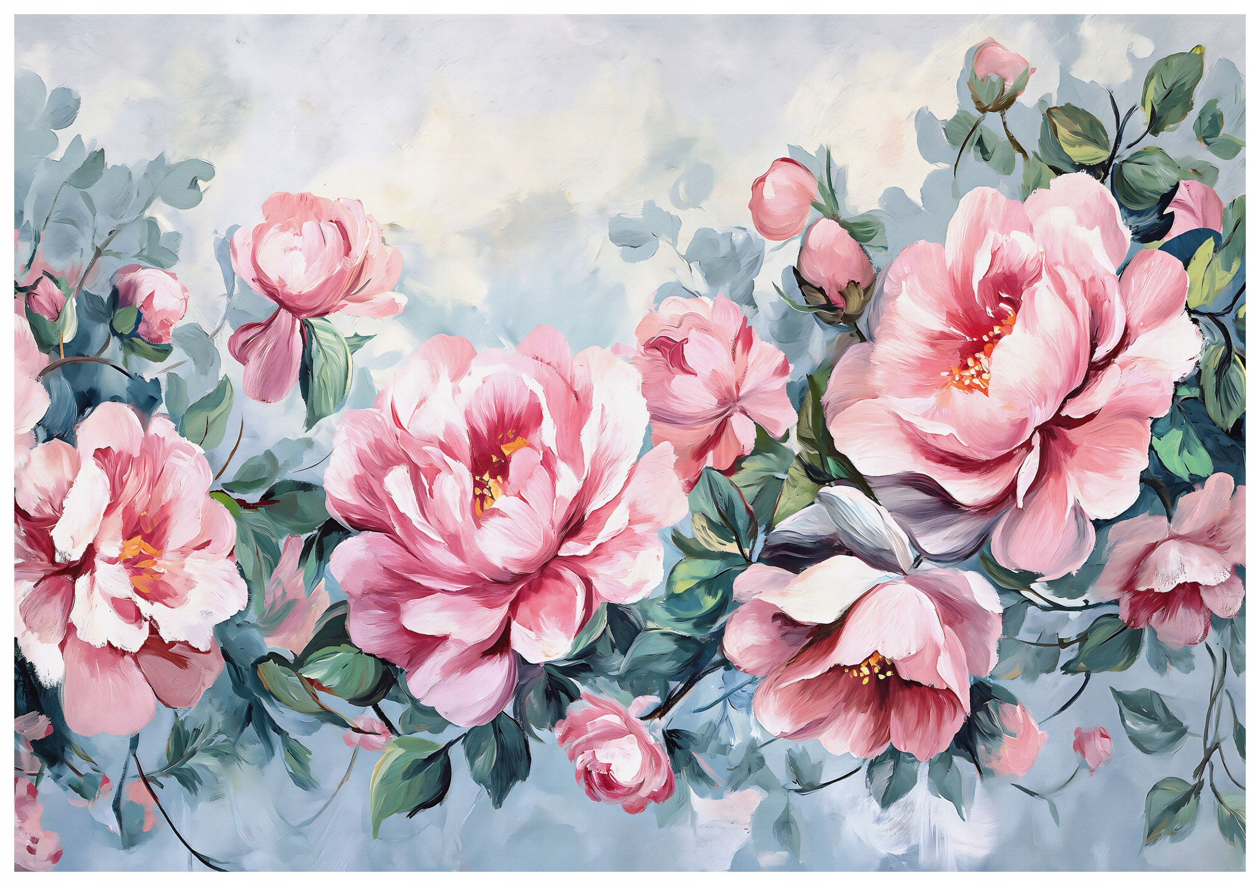 Fototapeta Růžové pivoňky pastelové květy vinyl 368x254 do ložnice lepidlo