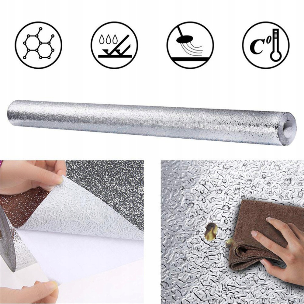 SAMOPRZYLEPNA WODOODPORNA FOLIA ALUMINIOWA 300x61 Kod producenta NAKLEJKA SAMOPRZYLEPNA WODO OLEJOODPORNA