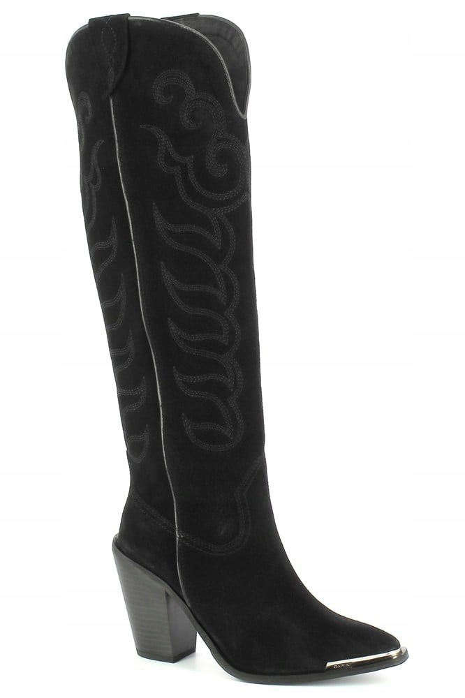 Carinii B8364 Klasické Kožené Kozačky Černé 37