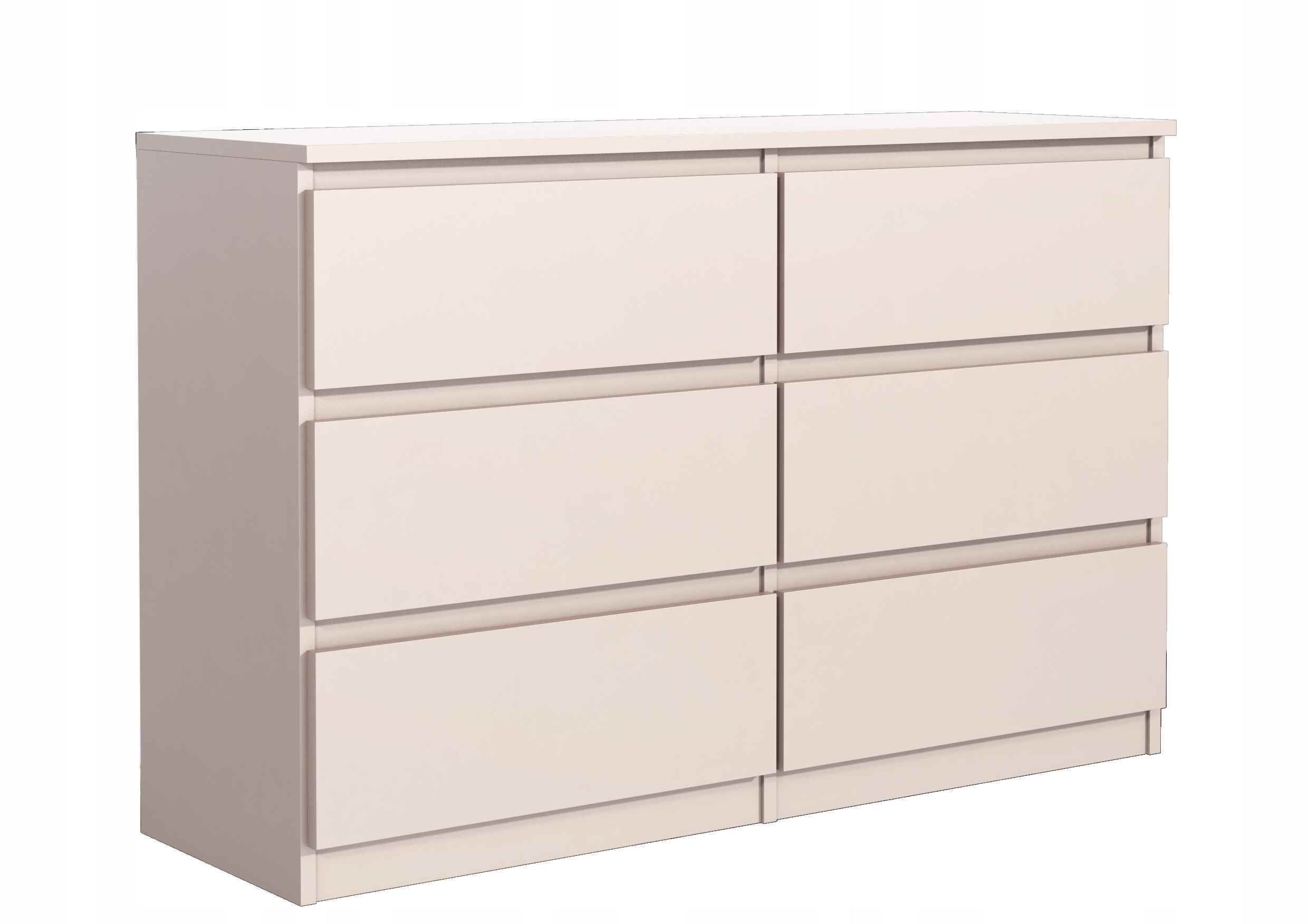 Komoda Nudo 120 cm do obývacího pokoje Ložnice 6 zásuvek Kašmír