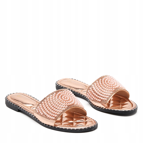 

2020-4 Różowe Klapki Damskie Z Ozdobami Ahaio 39