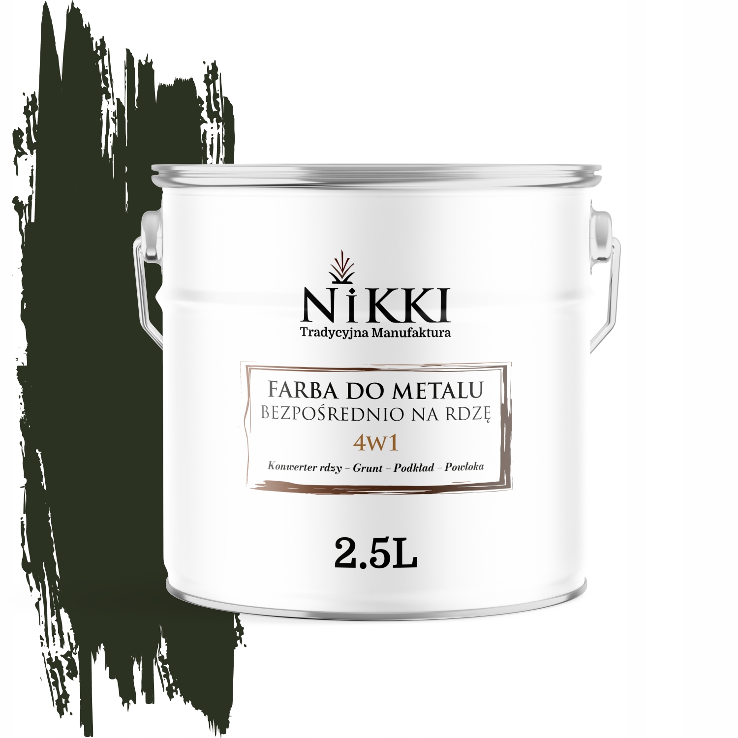 Farba Na Kov Priamo Na Hrdzu 4v1 Fľašová Zelená Ral 6007 Lesk 2,5L