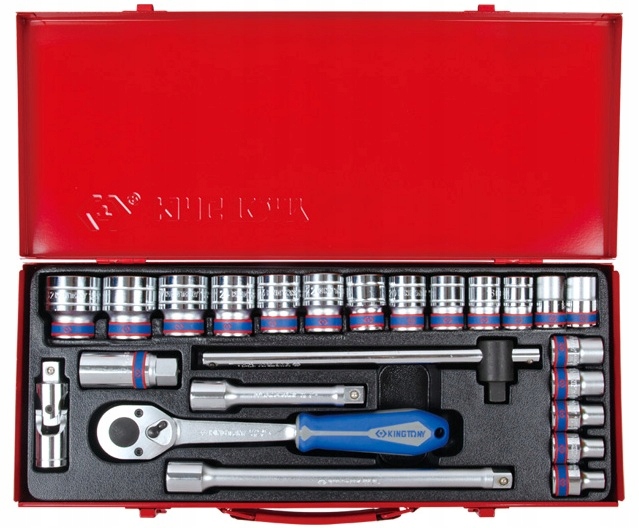 Sada Nástrčiek 1/2" 24-dielna Krátka 12-hranná 10 32 mm S Hrkálkou King Tony