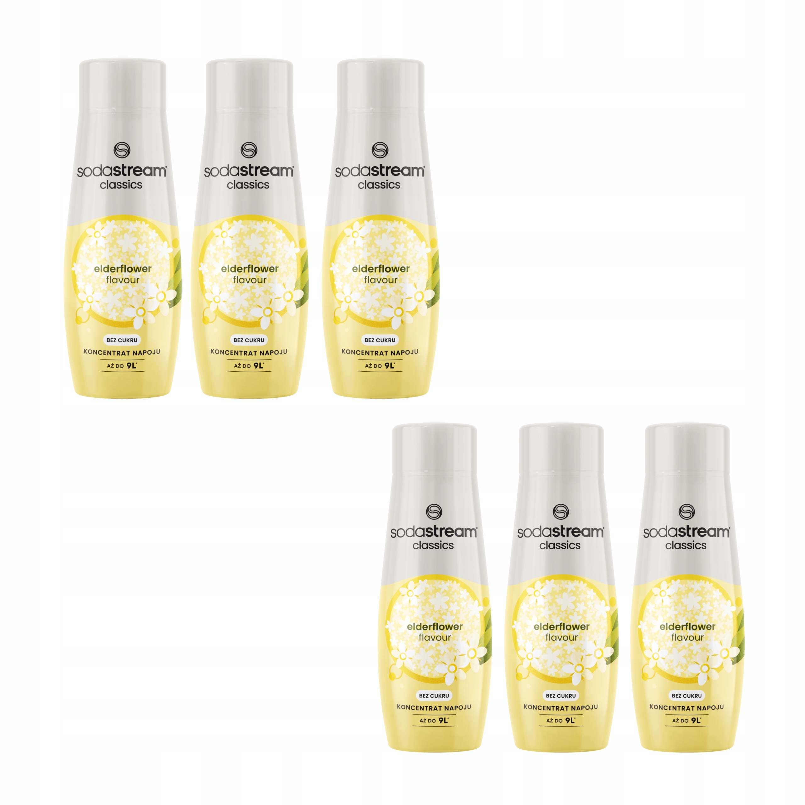 6x Sodastream koncentrat syrop sok zero ElderFlower Kwiat Bzu bez cukru