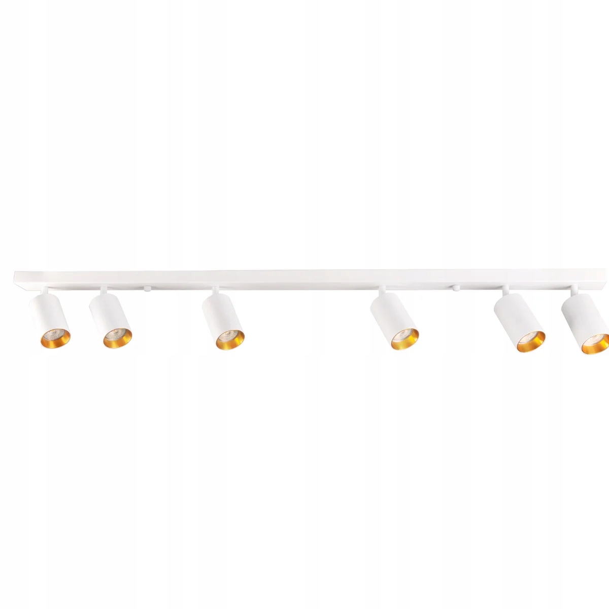 Stropná lampa 6 nastaviteľných reflektorov biela zlatá moderná 120 cm Polux
