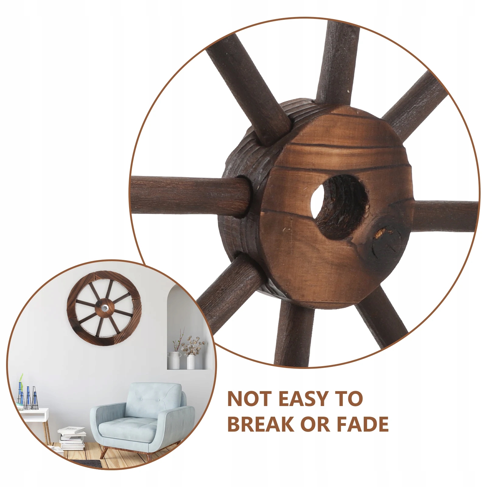 Ozdoby na koła z litego drewna Wózek ręczny Długość 1 cm