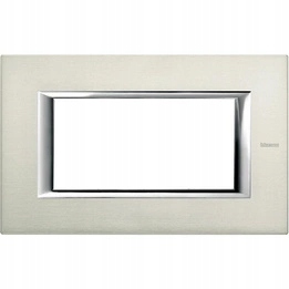 Axolute Protohranný rámik 4 moduly Brushed Aluminium Bticino HA4804XC