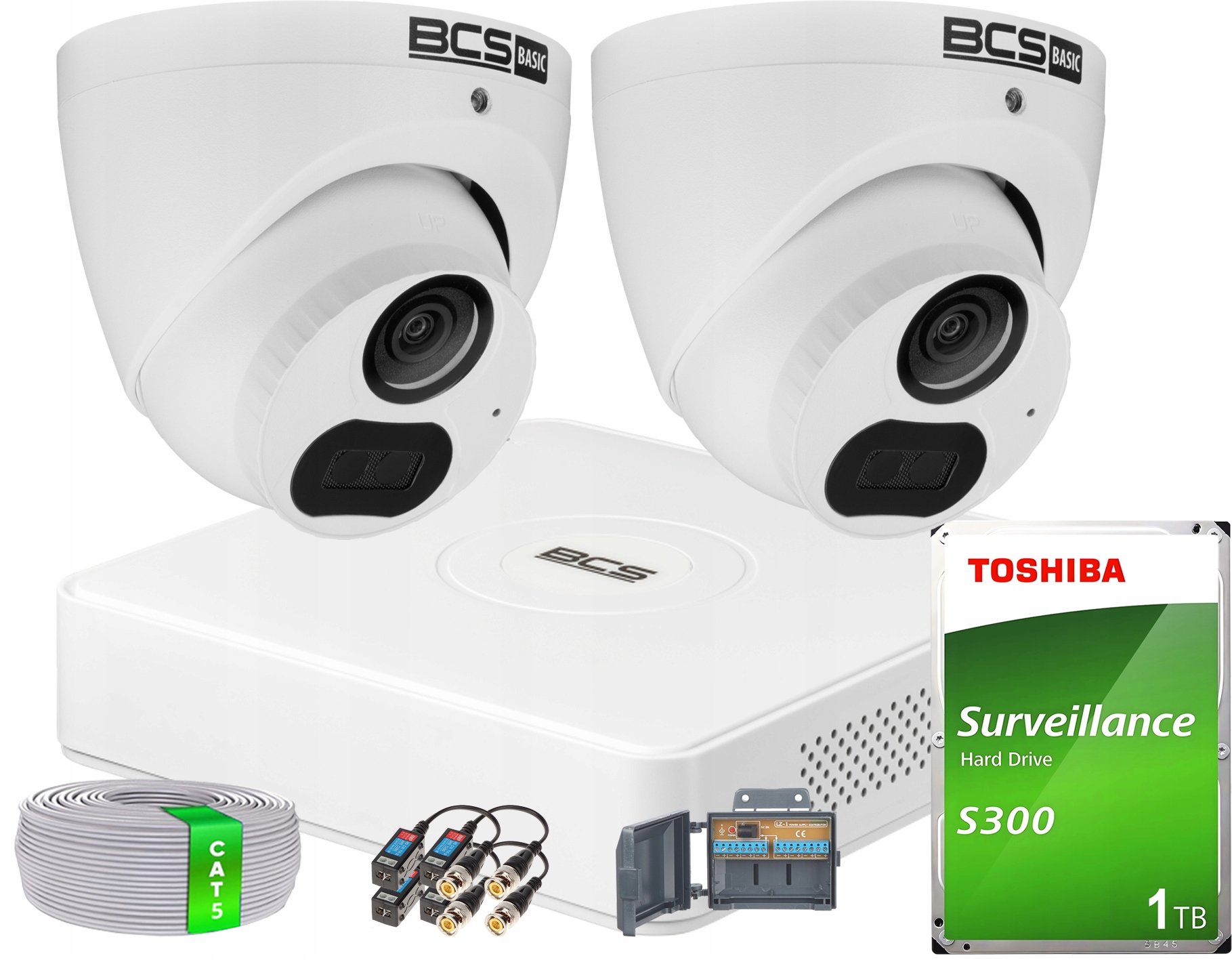 Monitorovací sada s analogovou kamerou 2x BCS-B-EA15FSR4(2.0) 5MPx Disk 1TB