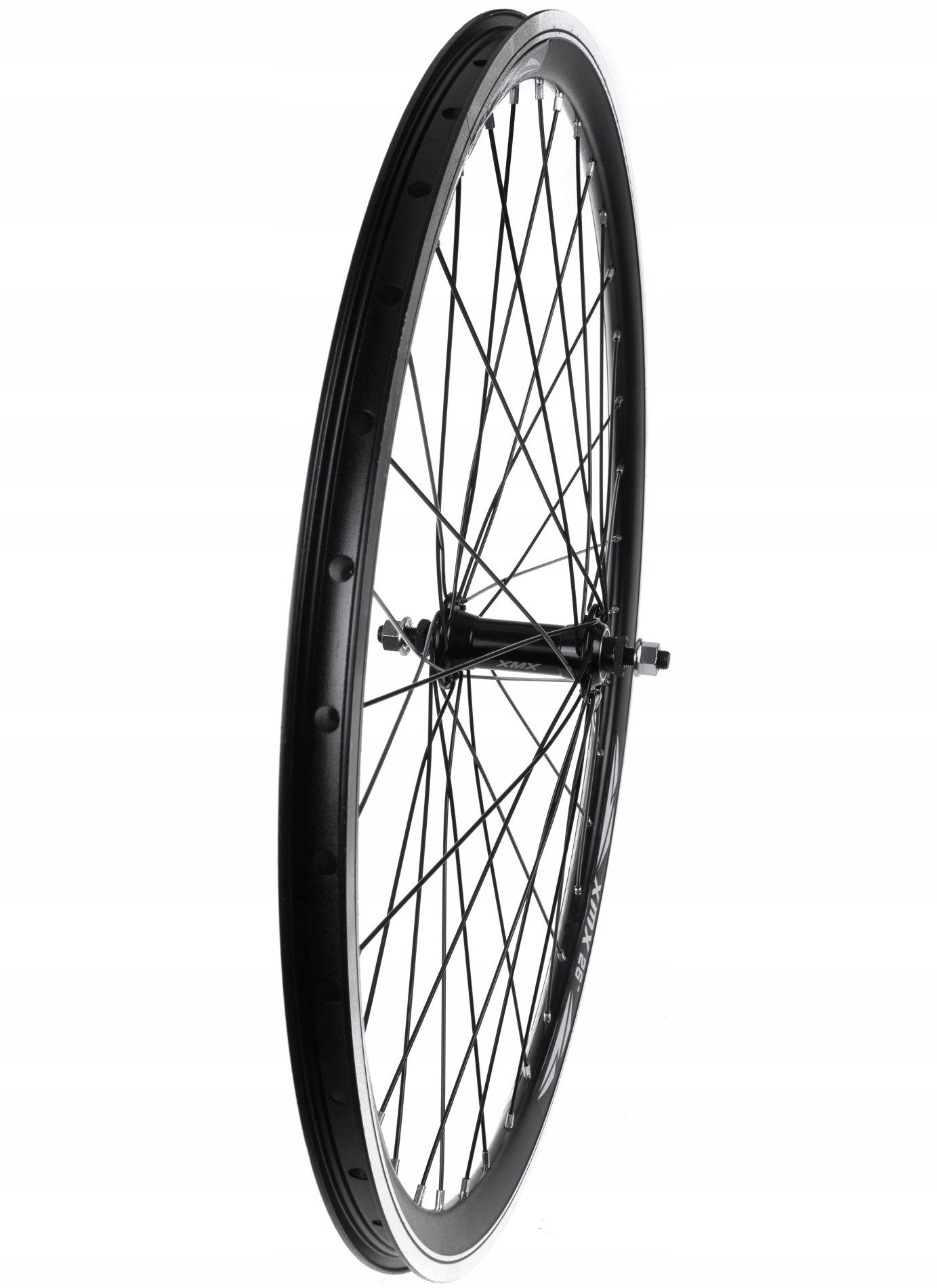 Přední kolo 26 palců, přední kuželové ráfky, zesílené, černé
