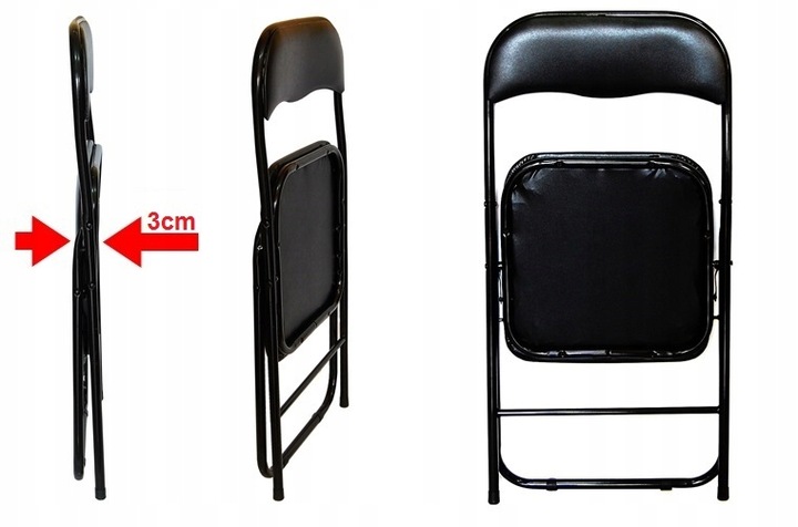 KRZESŁO SKŁADANE BIUROWE OGRODOWE CATERING CZARNE Marka inna