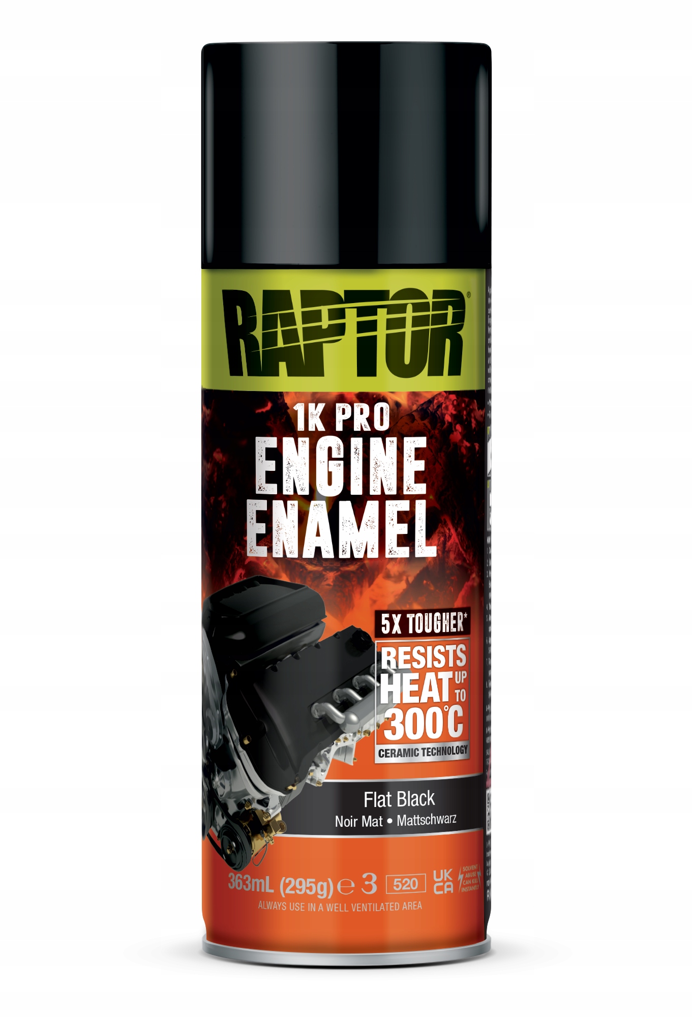 Raptor U-pol Lakier żaroodporny do silników 300°C Spray Czarny Mat