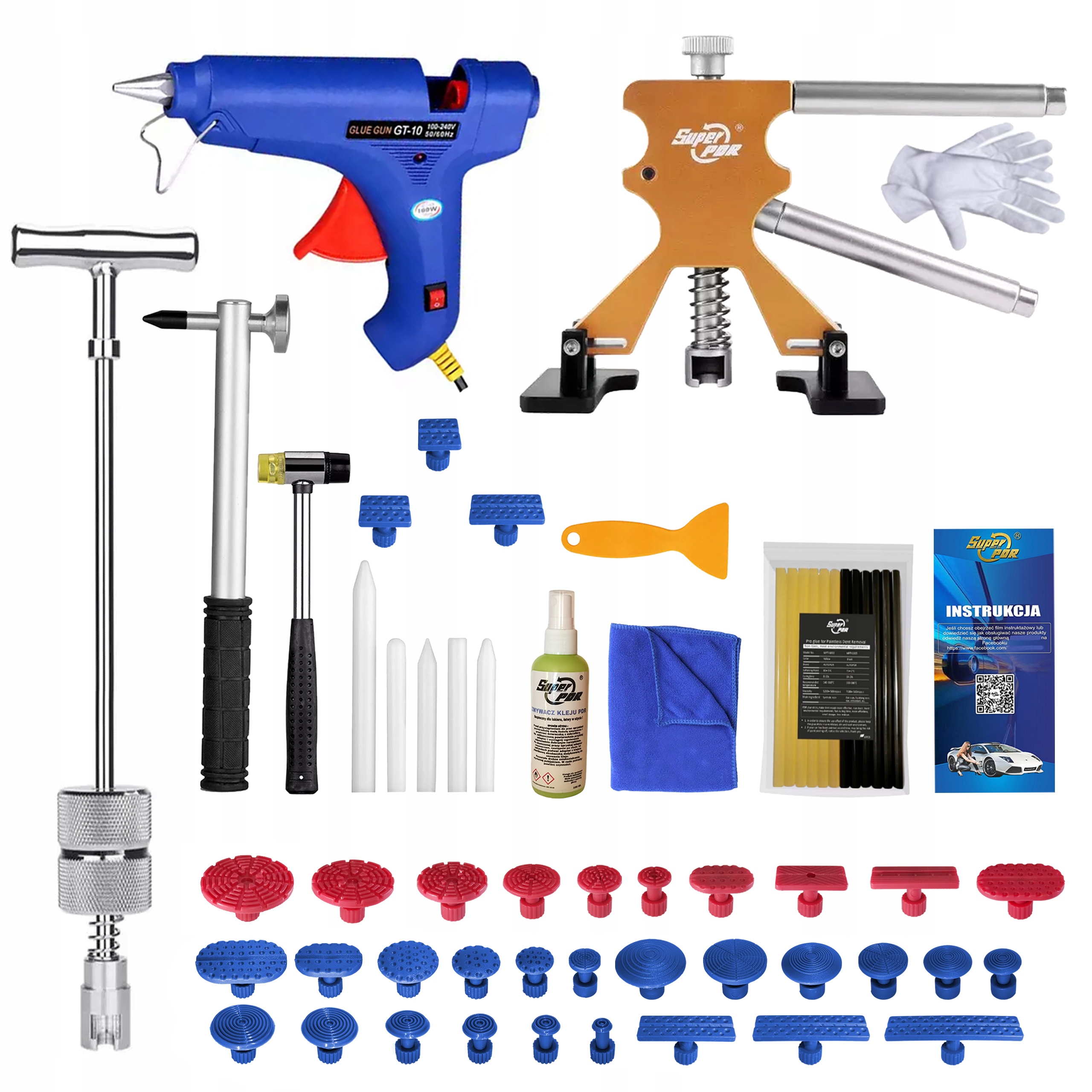 Sada na odstraňování promáčklin po gradobici Sada pdr Nástroje pdr